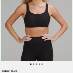 Lululemon Run Times Bra High Support (36DDD) in color Black